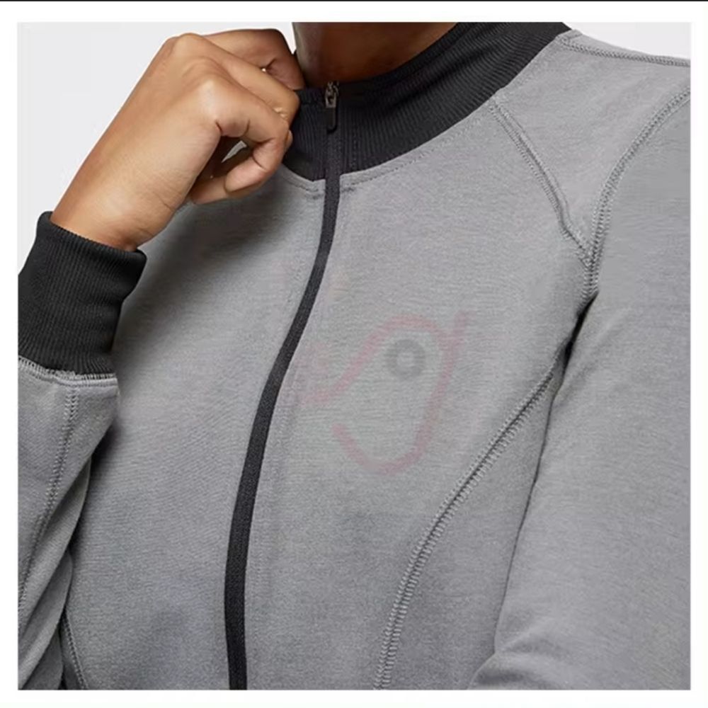 JAANUU Scrub Bumber Jacket Gray with Black Trim Size Large